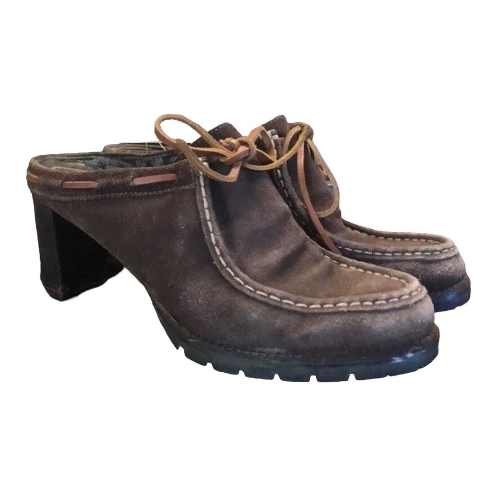 Ralph Lauren vibram sole brown suede loafers mules Women’s Size 8.5